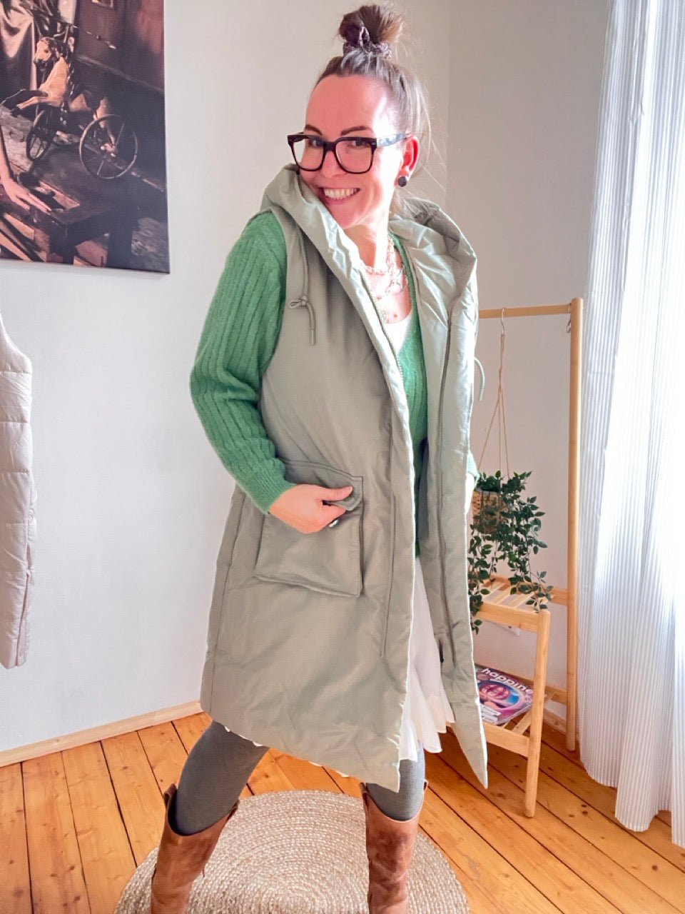 Weste Naila Olive Salbei - FROLLEIN KÄTHE Shop