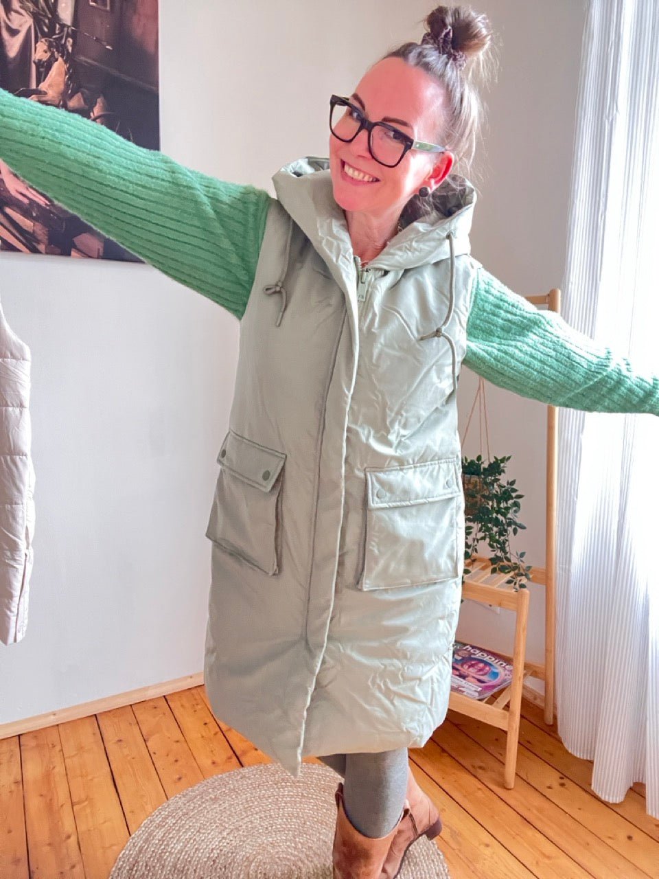 Weste Naila Olive Salbei - FROLLEIN KÄTHE Shop