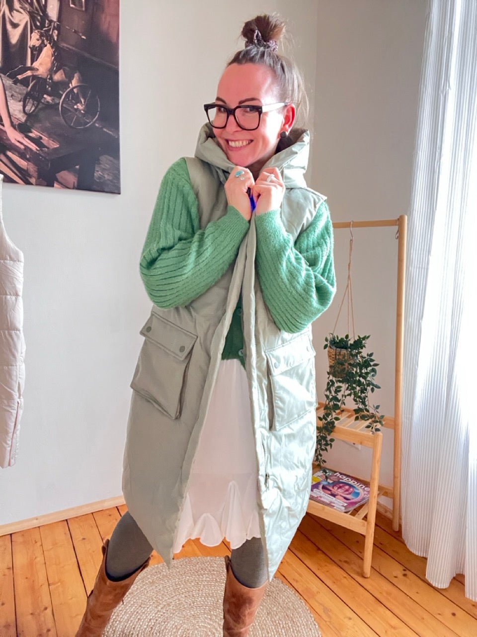 Weste Naila Olive Salbei - FROLLEIN KÄTHE Shop