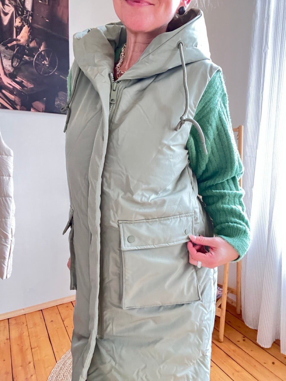 Weste Naila Olive Salbei - FROLLEIN KÄTHE Shop