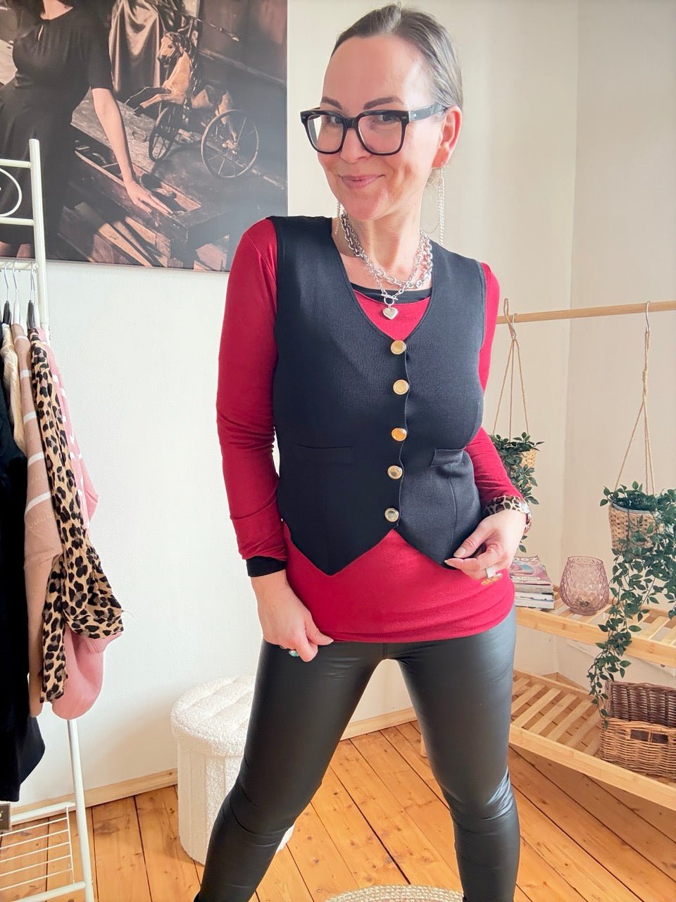 Weste Strick Milano Schwarz - FROLLEIN KÄTHE Shop