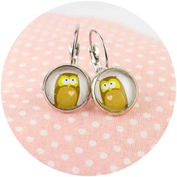 Ohrhänger Retro Colors Eule mit Herz ♥Kiki - FROLLEIN KÄTHE Shop