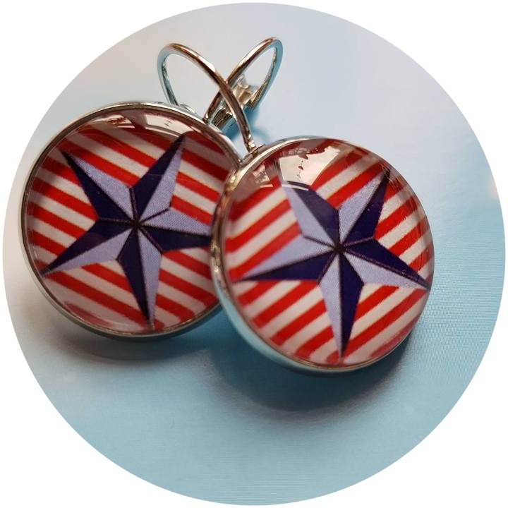 Kiki ♥ Ohrhänger Seemann Sailor blauer Stern - FROLLEIN KÄTHE Shop