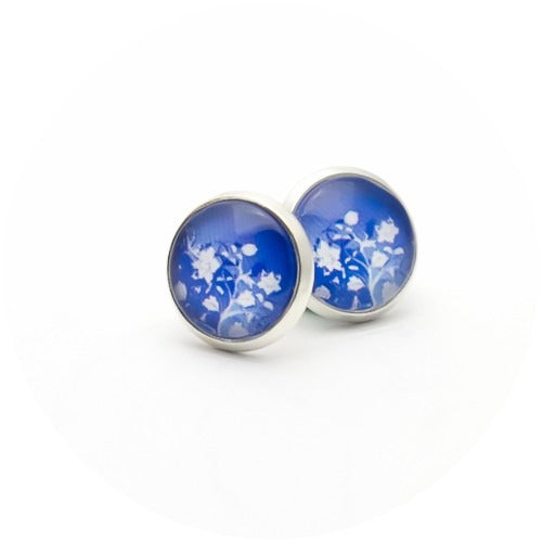 Kiki ♥ Ohrstecker kreativer Blümchenmix Blue Dream - FROLLEIN KÄTHE Shop