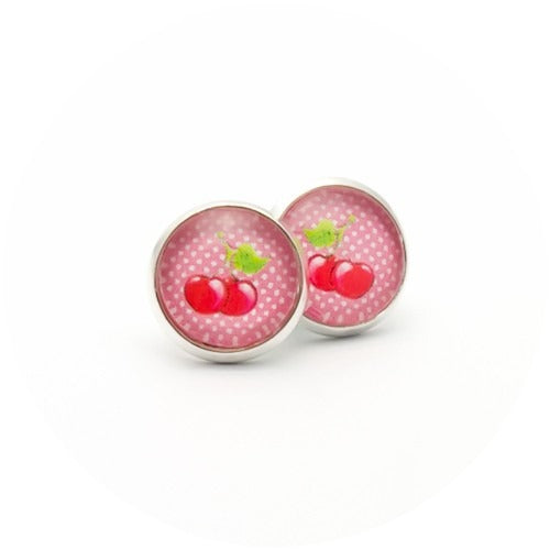 Ohrstecker Süsse Kirschen Rosa Rock´n´Roll ♥Kiki - FROLLEIN KÄTHE Shop