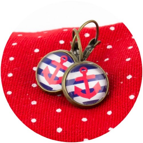 Ohrhänger Anker rot ♥Kiki - FROLLEIN KÄTHE Shop