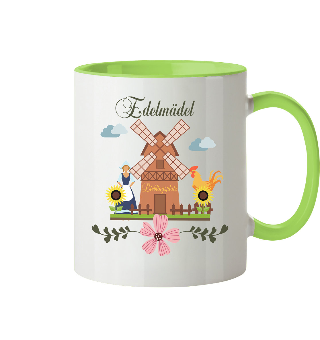 Shirt Windmühlen Lieblingsplatz Edelmädel Slub Shirt - Tasse zweifarbig