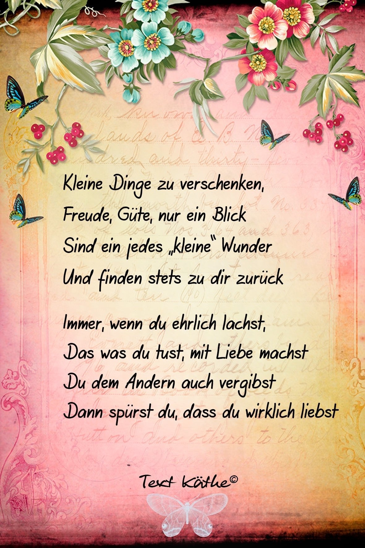 Käthe Gedicht Kleine Dinge zu verschenken... - FROLLEIN KÄTHE Shop