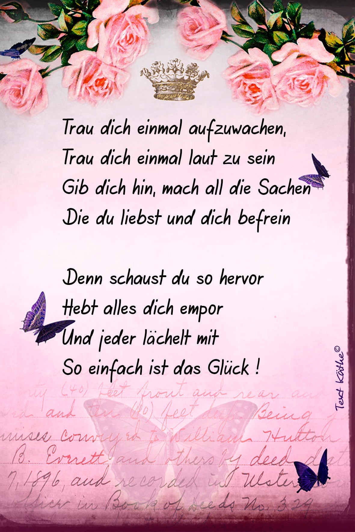 Käthe Gedicht Trau Dich... - FROLLEIN KÄTHE Shop