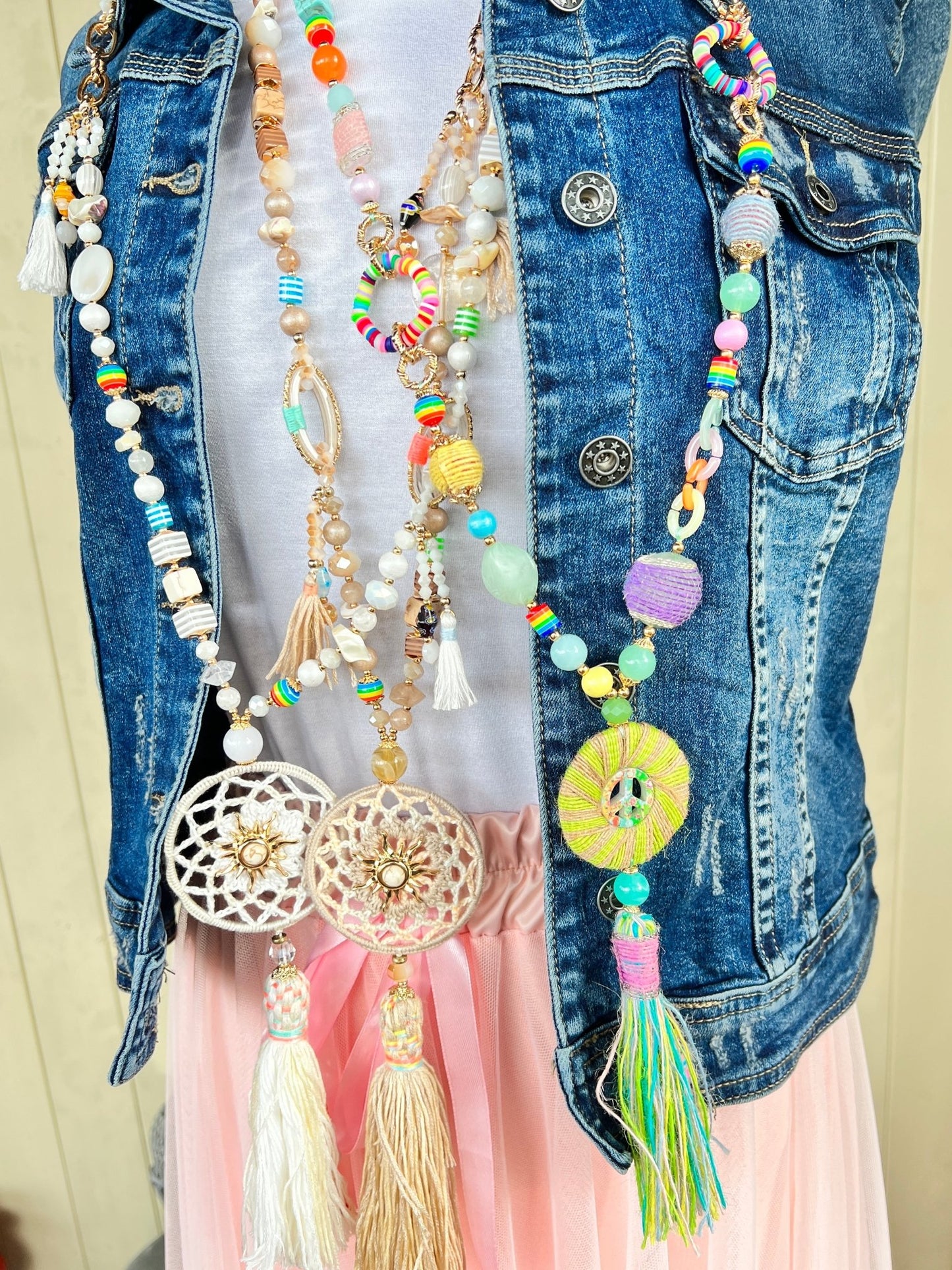 Kette Love and Peace Hellblau - FROLLEIN KÄTHE Shop