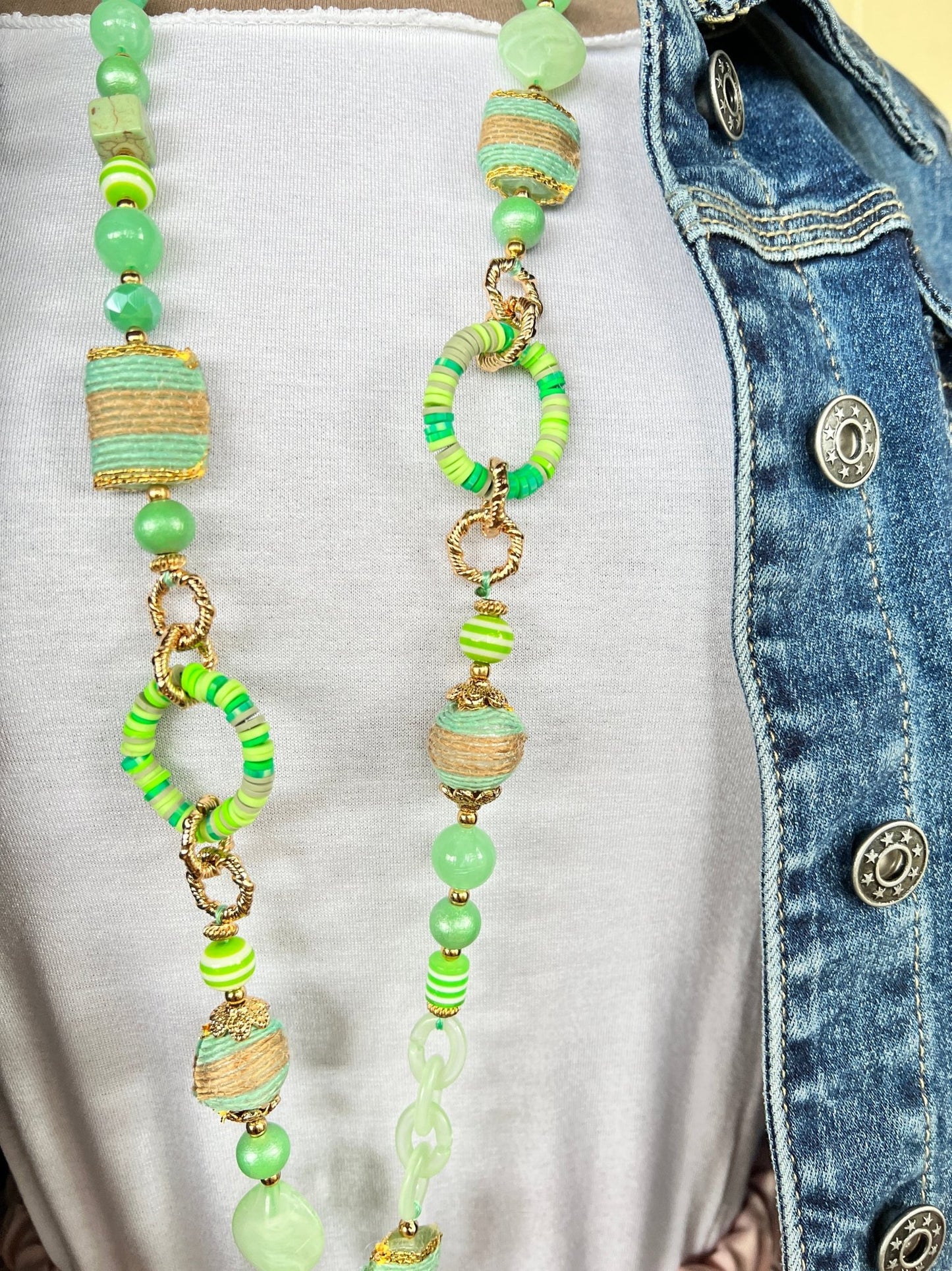 Kette Love and Peace Hellblau - FROLLEIN KÄTHE Shop