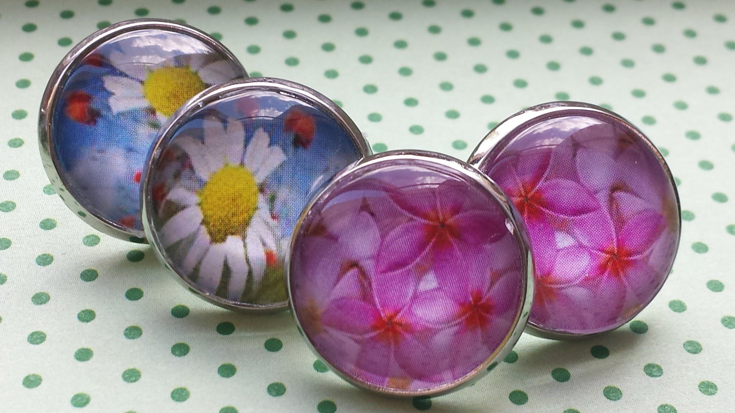 Kiki ♥ Ohrstecker Blüten Rosa - FROLLEIN KÄTHE Shop