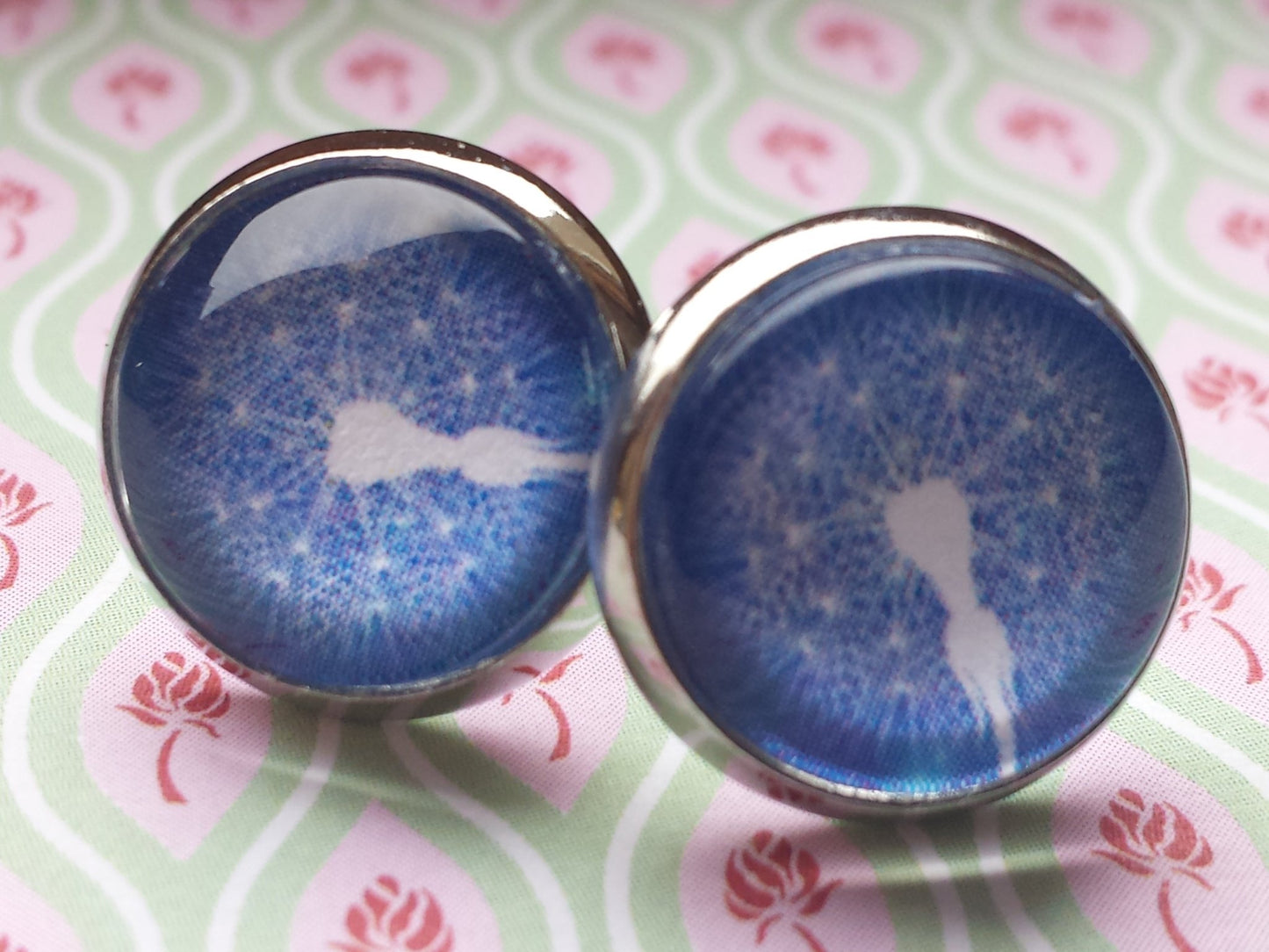 Kiki ♥ Ohrstecker ,, Pusteblume " Blau - FROLLEIN KÄTHE Shop