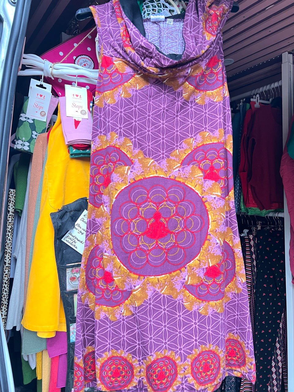 Kleid Blume des Lebens Violett Gold - FROLLEIN KÄTHE Shop