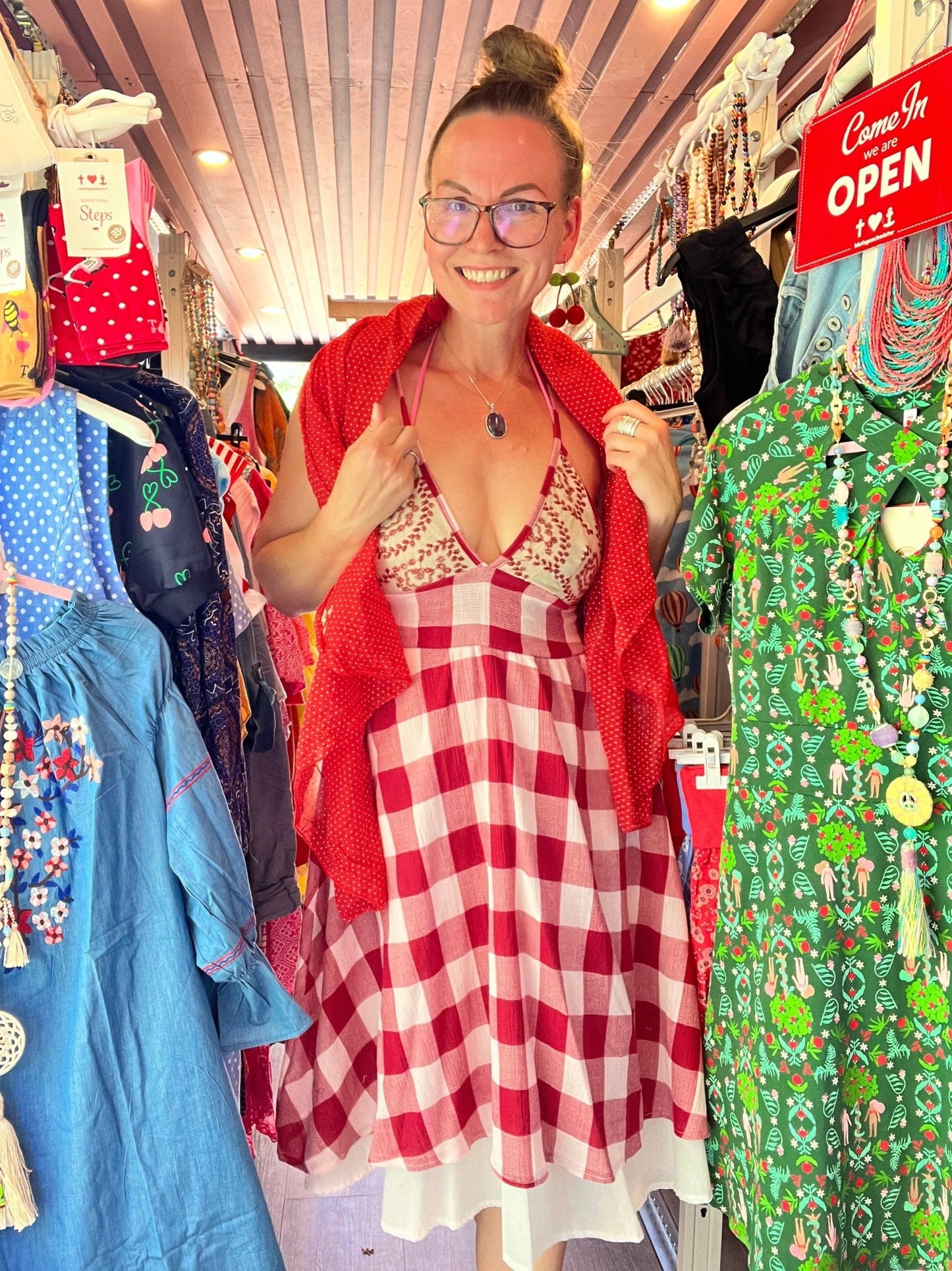 Kleid Dancing Queen Rot Weiß B WARE - FROLLEIN KÄTHE Shop