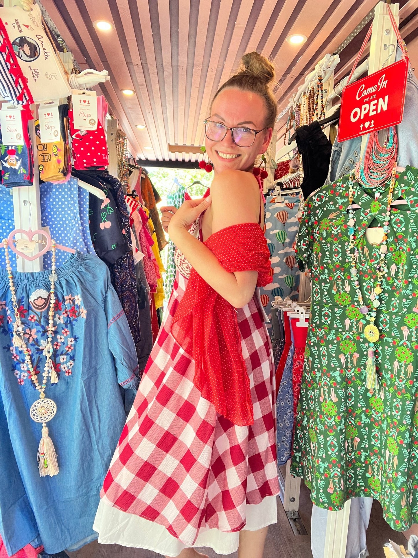 Kleid Dancing Queen Rot Weiß B WARE - FROLLEIN KÄTHE Shop