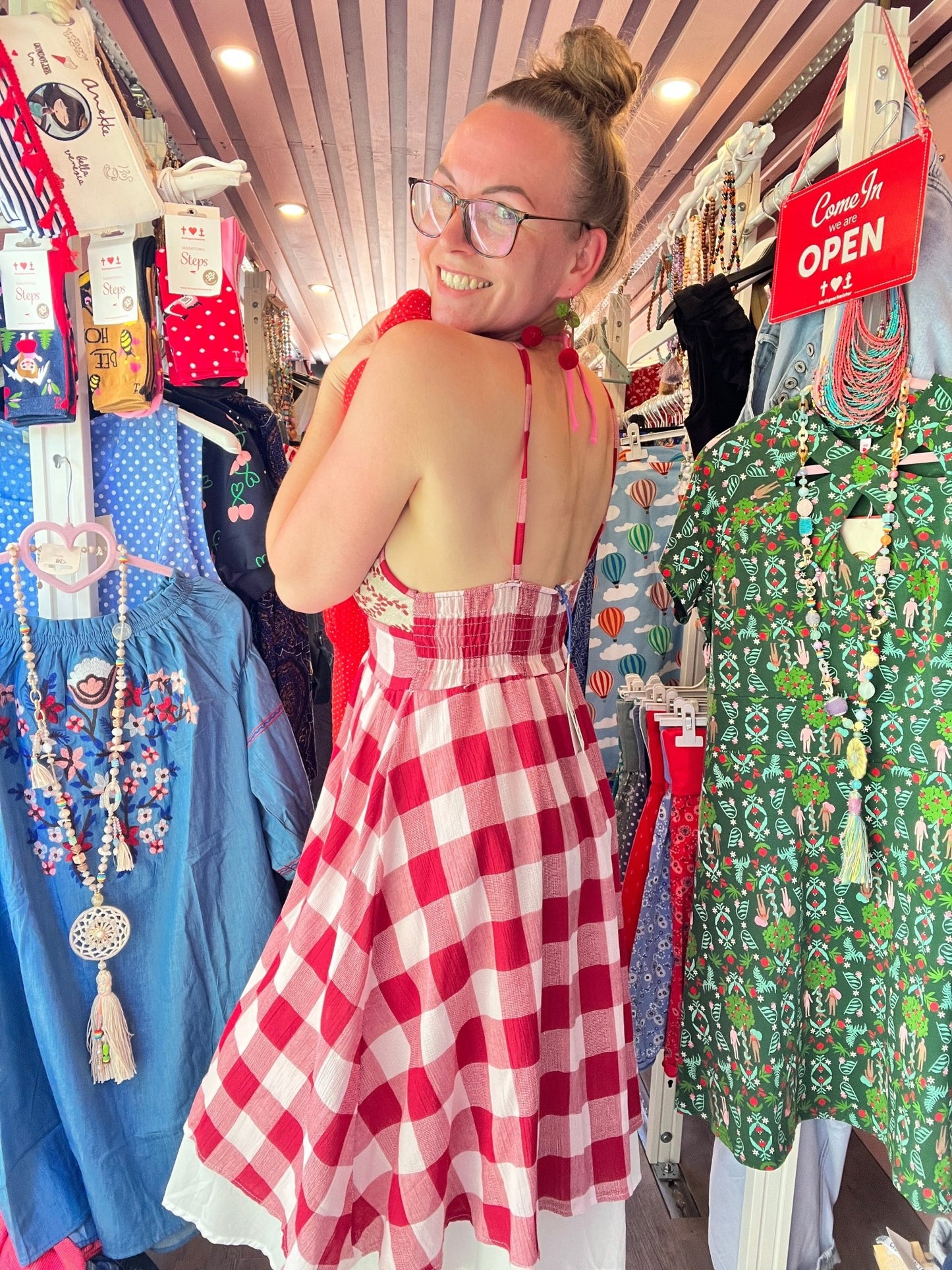 Kleid Dancing Queen Rot Weiß B WARE - FROLLEIN KÄTHE Shop