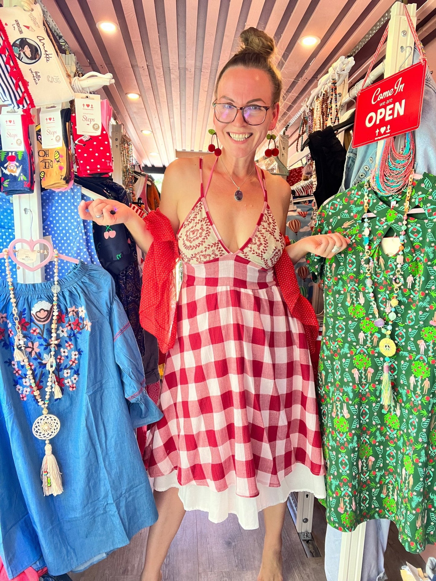 Kleid Dancing Queen Rot Weiß B WARE - FROLLEIN KÄTHE Shop