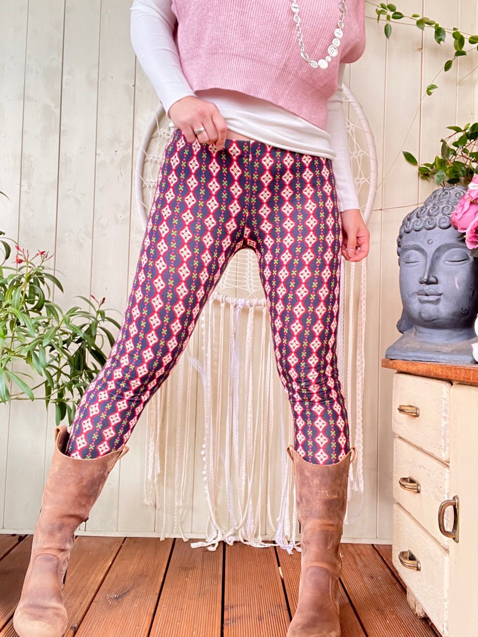 Leggings Flowerbound Blau - FROLLEIN KÄTHE Shop