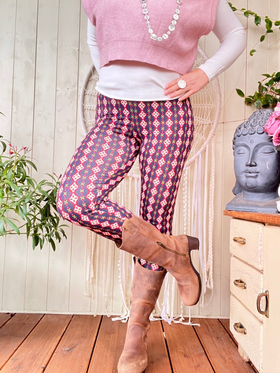 Leggings Flowerbound Blau - FROLLEIN KÄTHE Shop