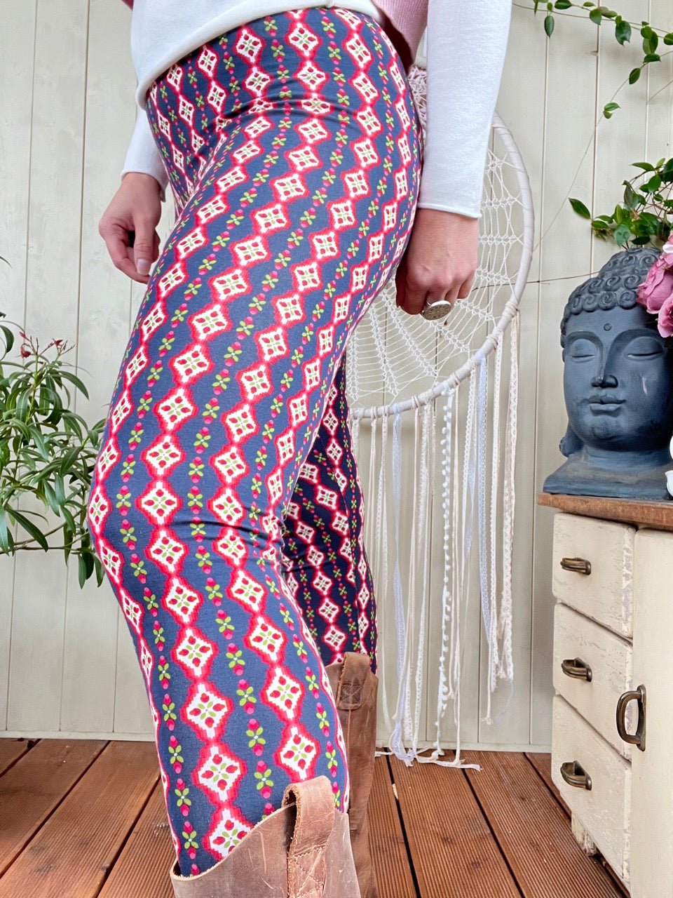 Leggings Flowerbound Blau - FROLLEIN KÄTHE Shop