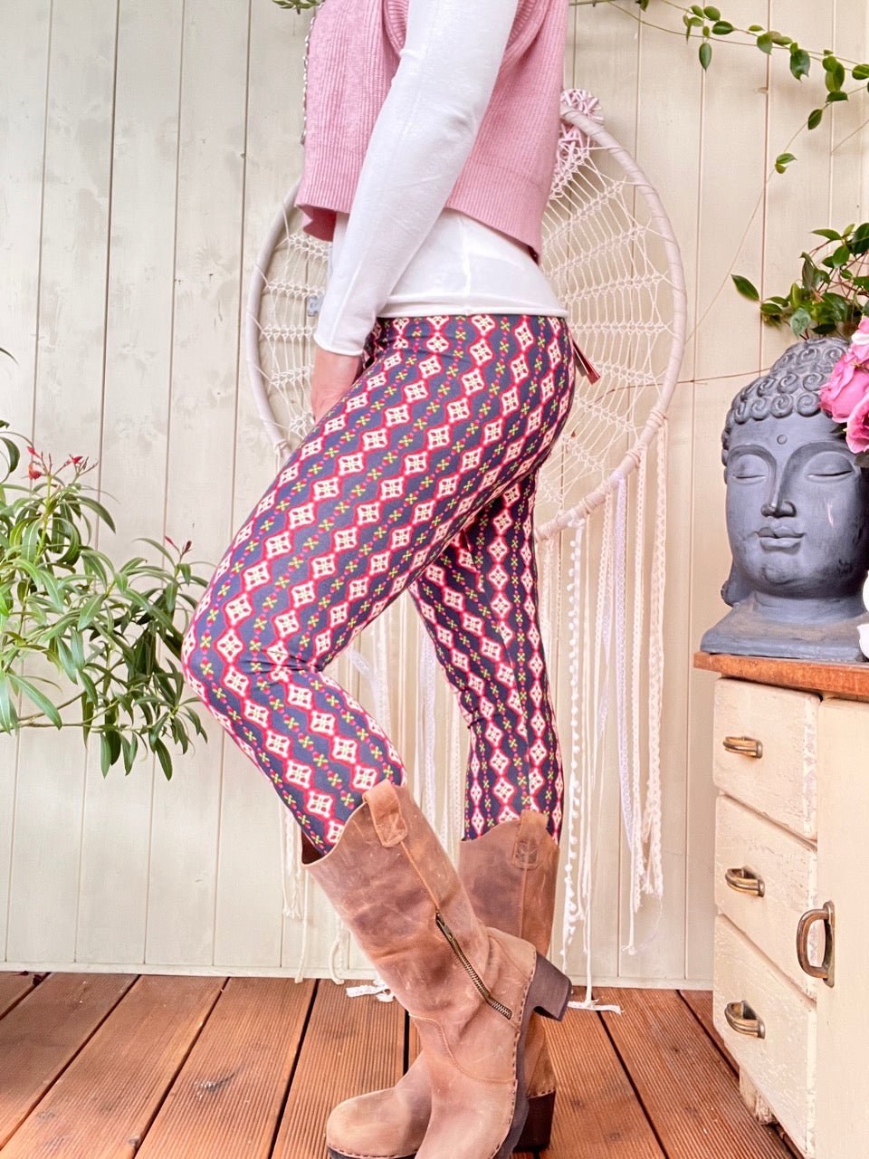 Leggings Flowerbound Blau - FROLLEIN KÄTHE Shop