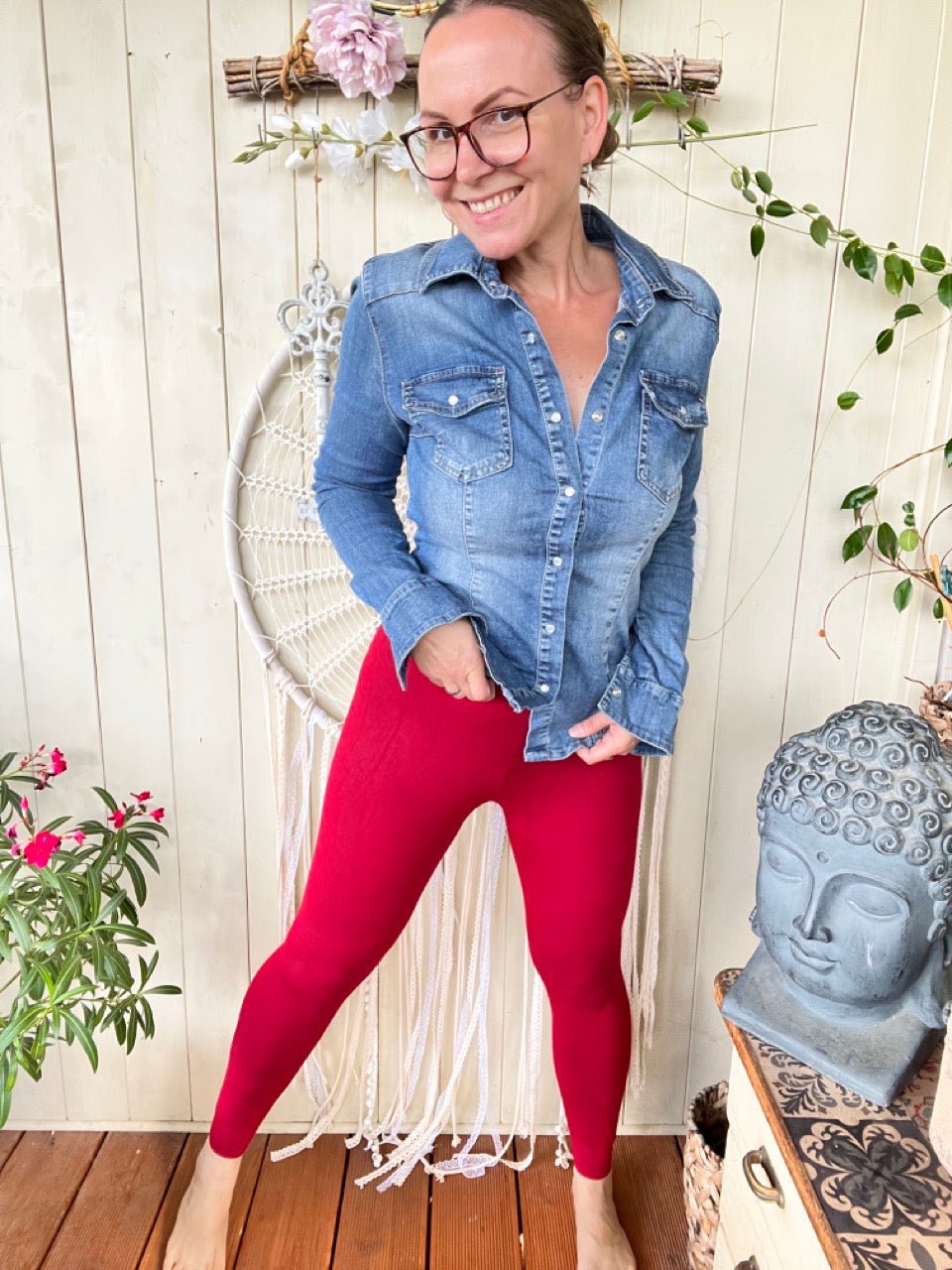 Leggings Strickschick Rot - FROLLEIN KÄTHE Shop