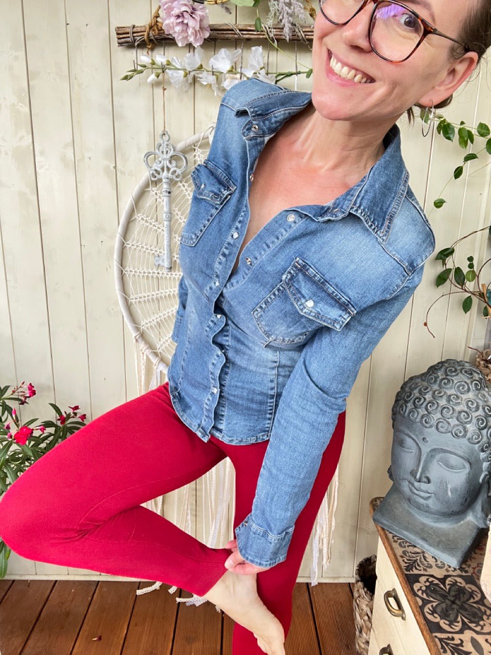 Leggings Strickschick Rot - FROLLEIN KÄTHE Shop