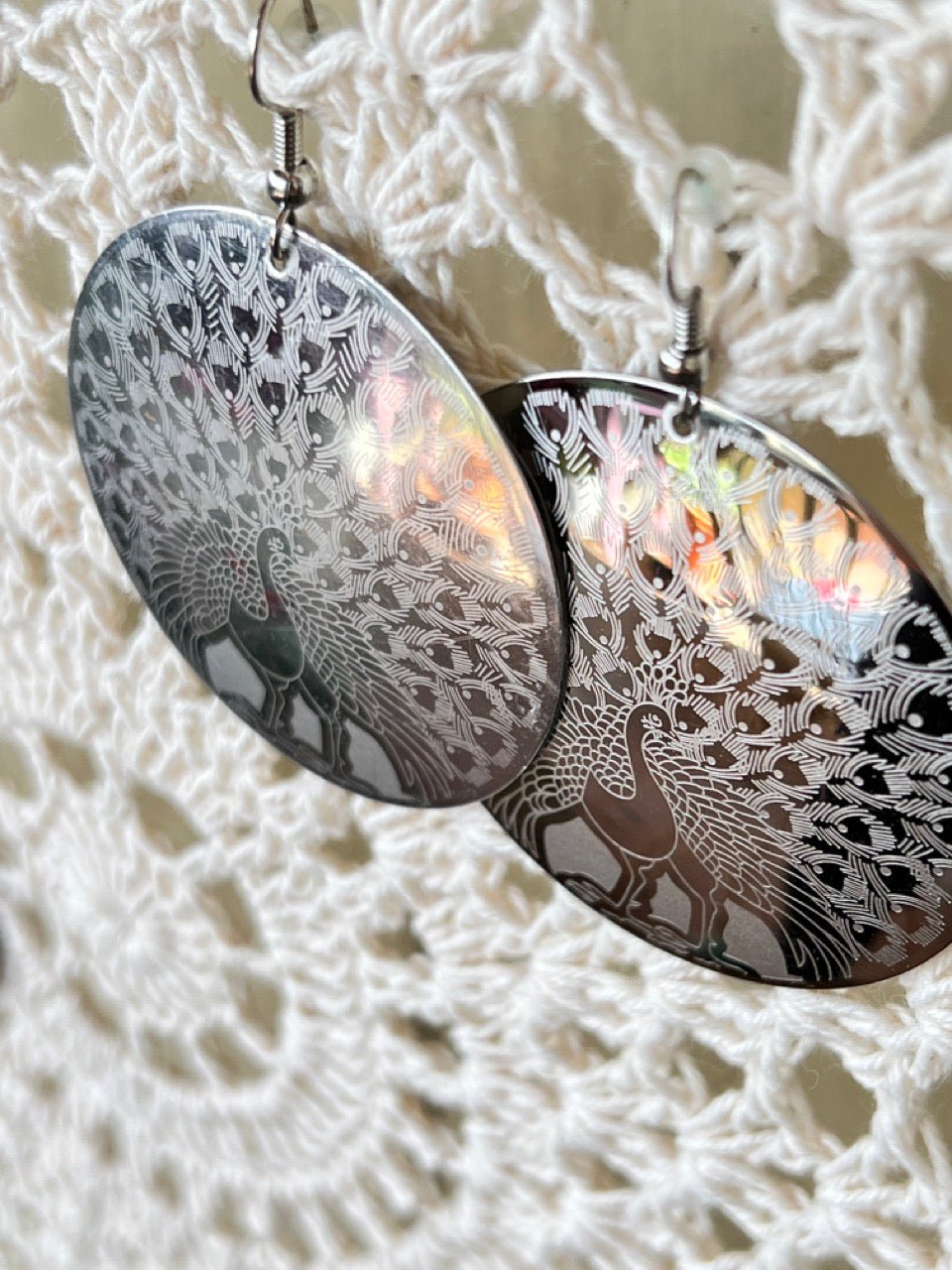 Ohrhänger Schöner Pfau Rund - FROLLEIN KÄTHE Shop
