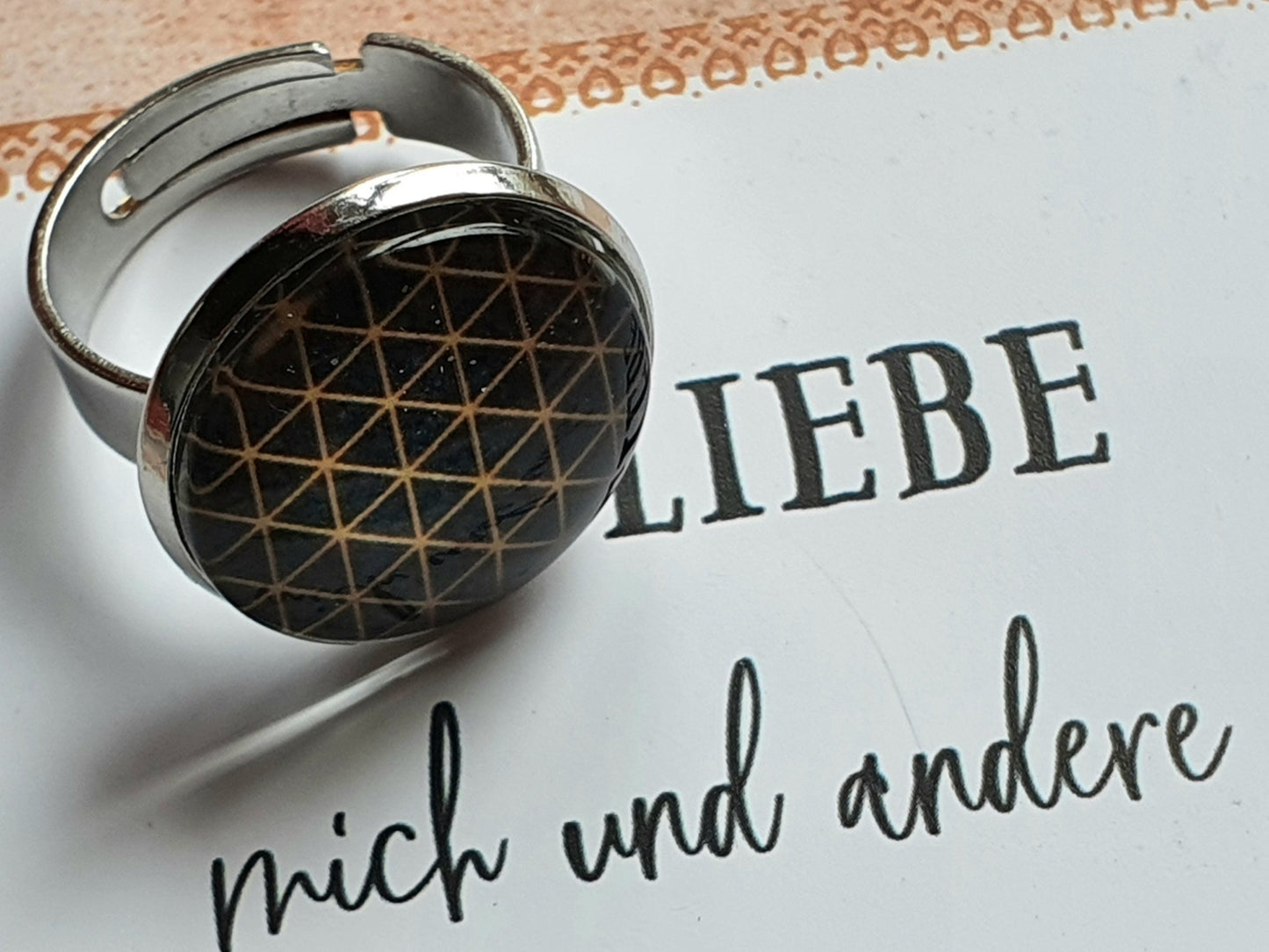 Ring Blume des Lebens Kiki Ohrschmuck, Grössenverstellbar - FROLLEIN KÄTHE Shop