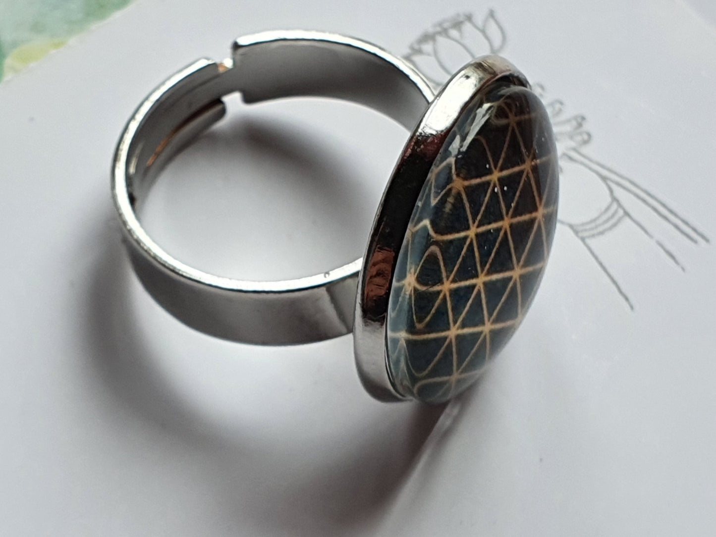 Ring Blume des Lebens Kiki Ohrschmuck, Grössenverstellbar - FROLLEIN KÄTHE Shop