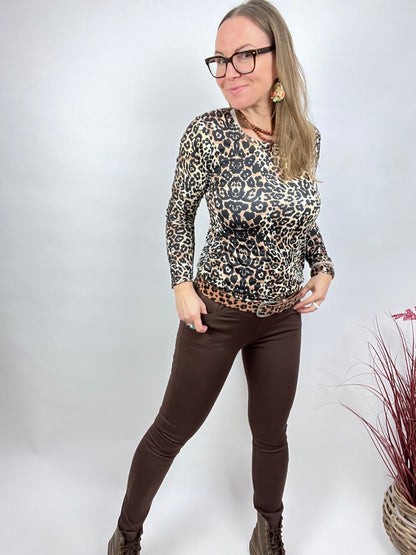 Jeggings Hose Larina Braun