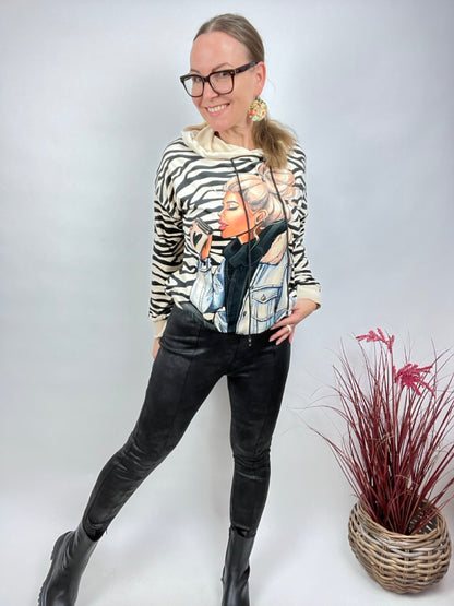 Leggings in Lederoptik Schwarz