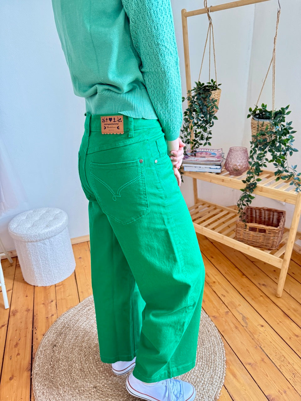 Hose High Waist Culotte Grün