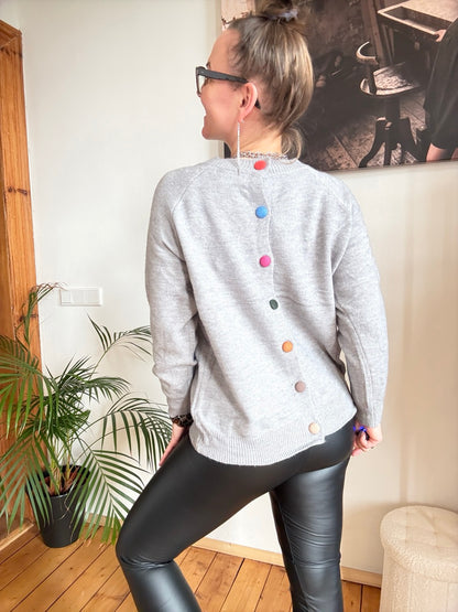 Pulli kunterbunt Grau