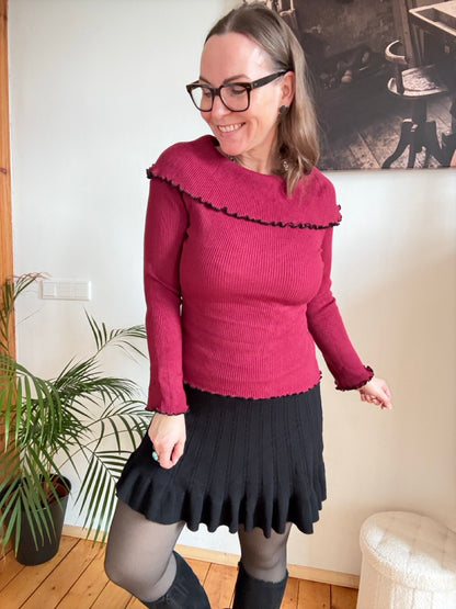 Pulli Carmen Dunkelrot