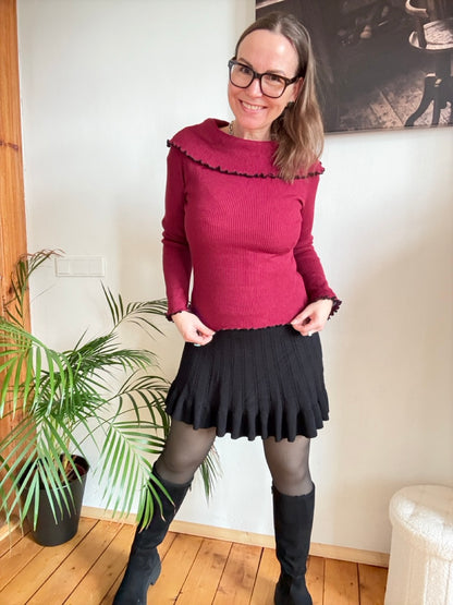 Pulli Carmen Dunkelrot