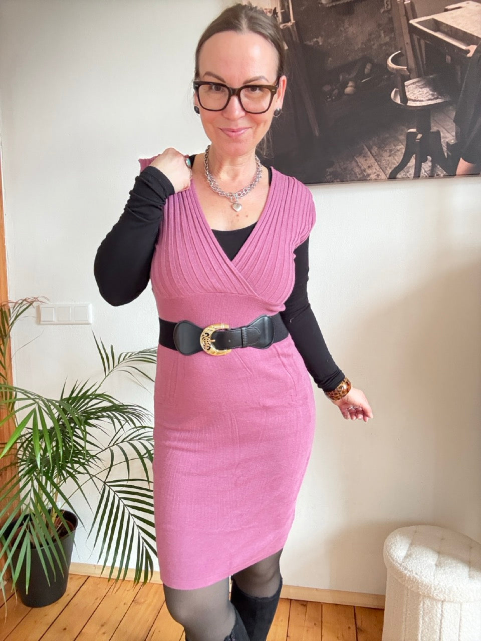 Kleid Lissy Rose mit Gürtel