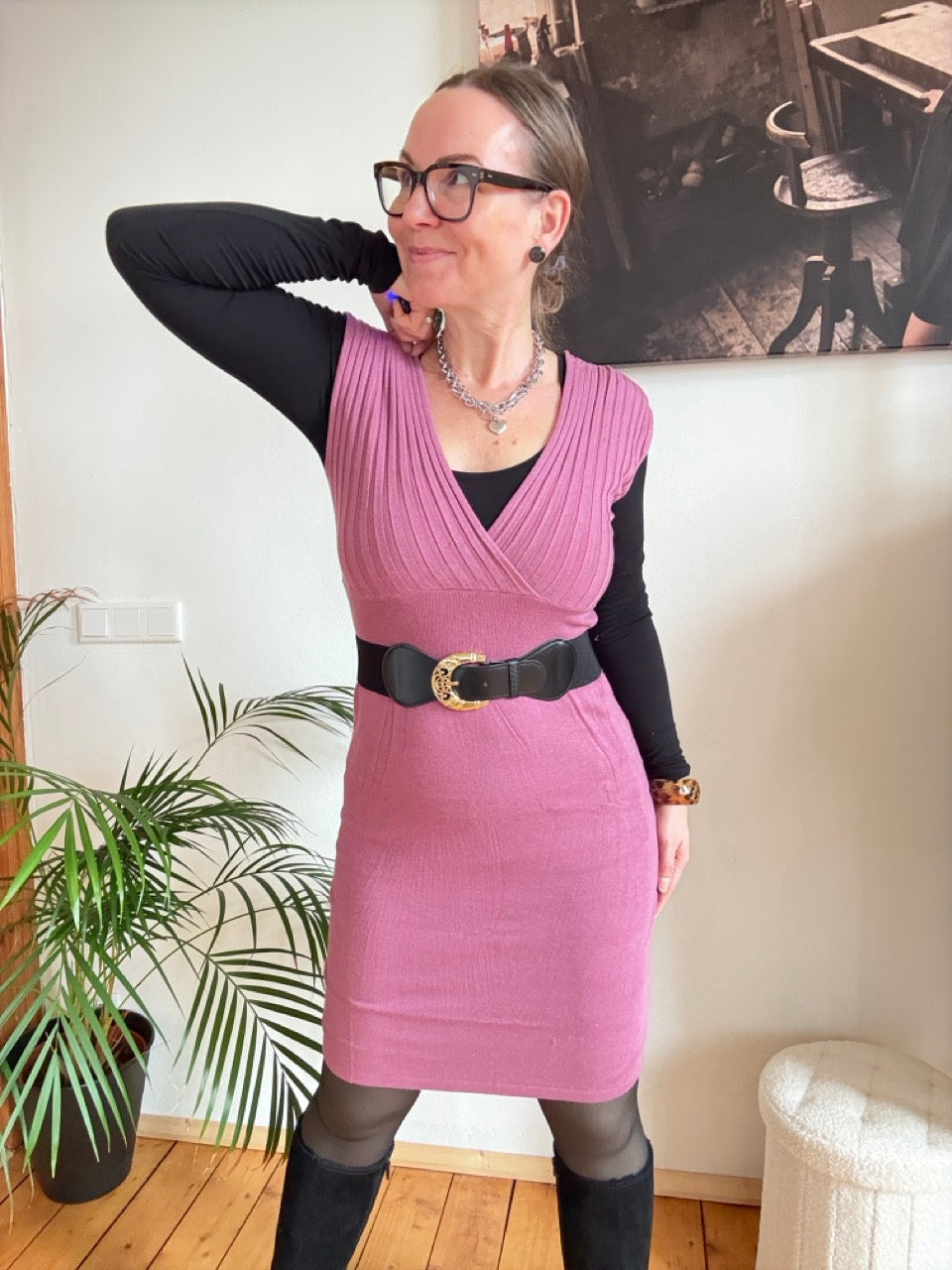 Kleid Lissy Rose mit Gürtel