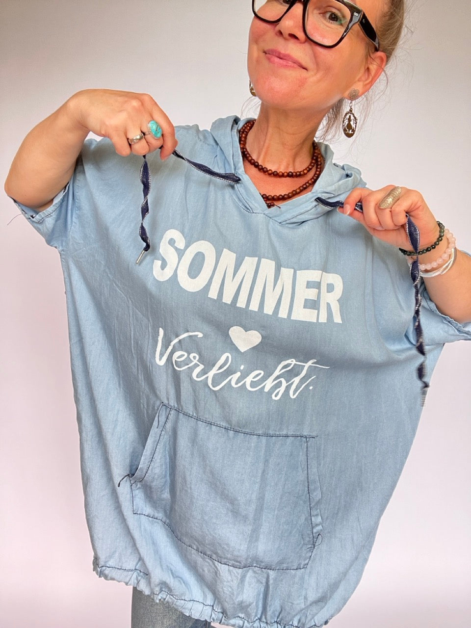 Long Shirt Sommer Verliebt Denim Hell