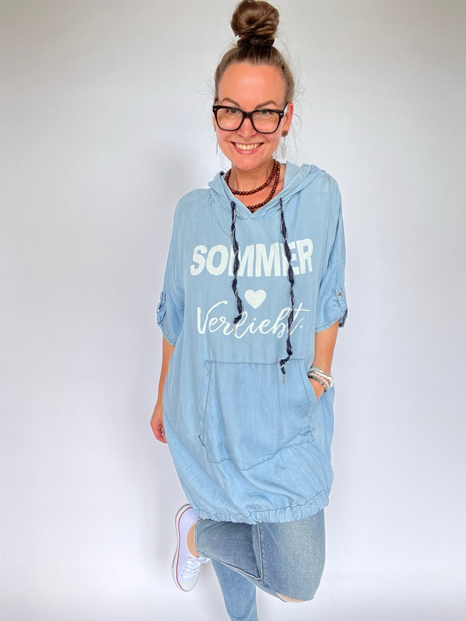 Long Shirt Sommer Verliebt Denim Hell