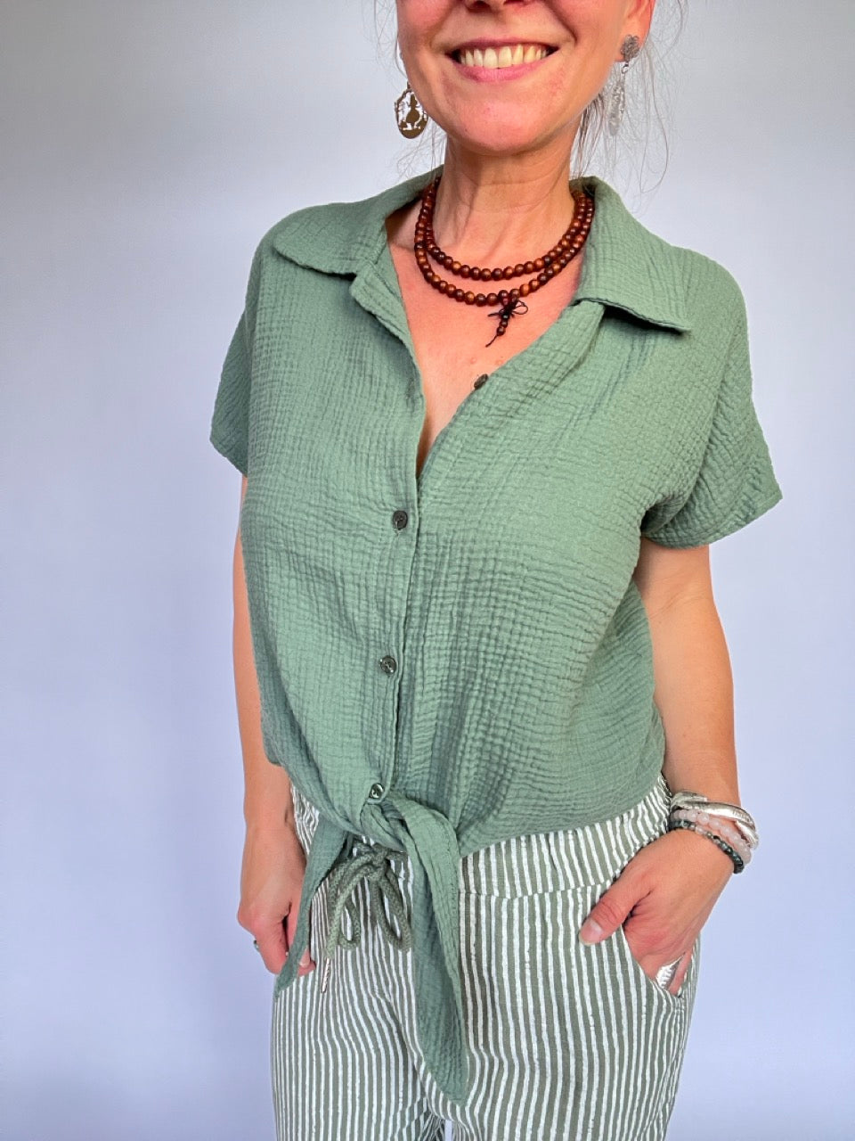 Hemd Bluse Sweet Olive