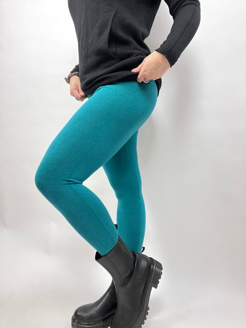 Leggings Strickschick Türkis