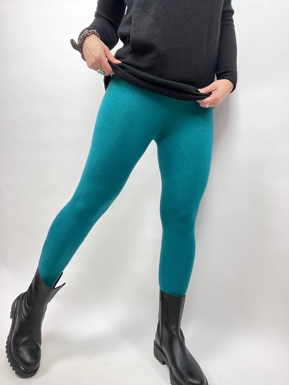 Leggings Strickschick Türkis