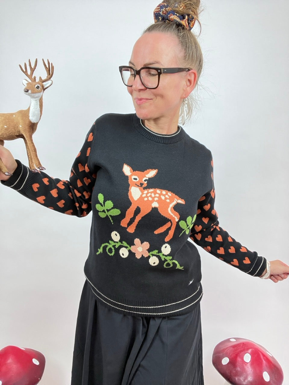 Pulli Bambi Liebe Schwarz