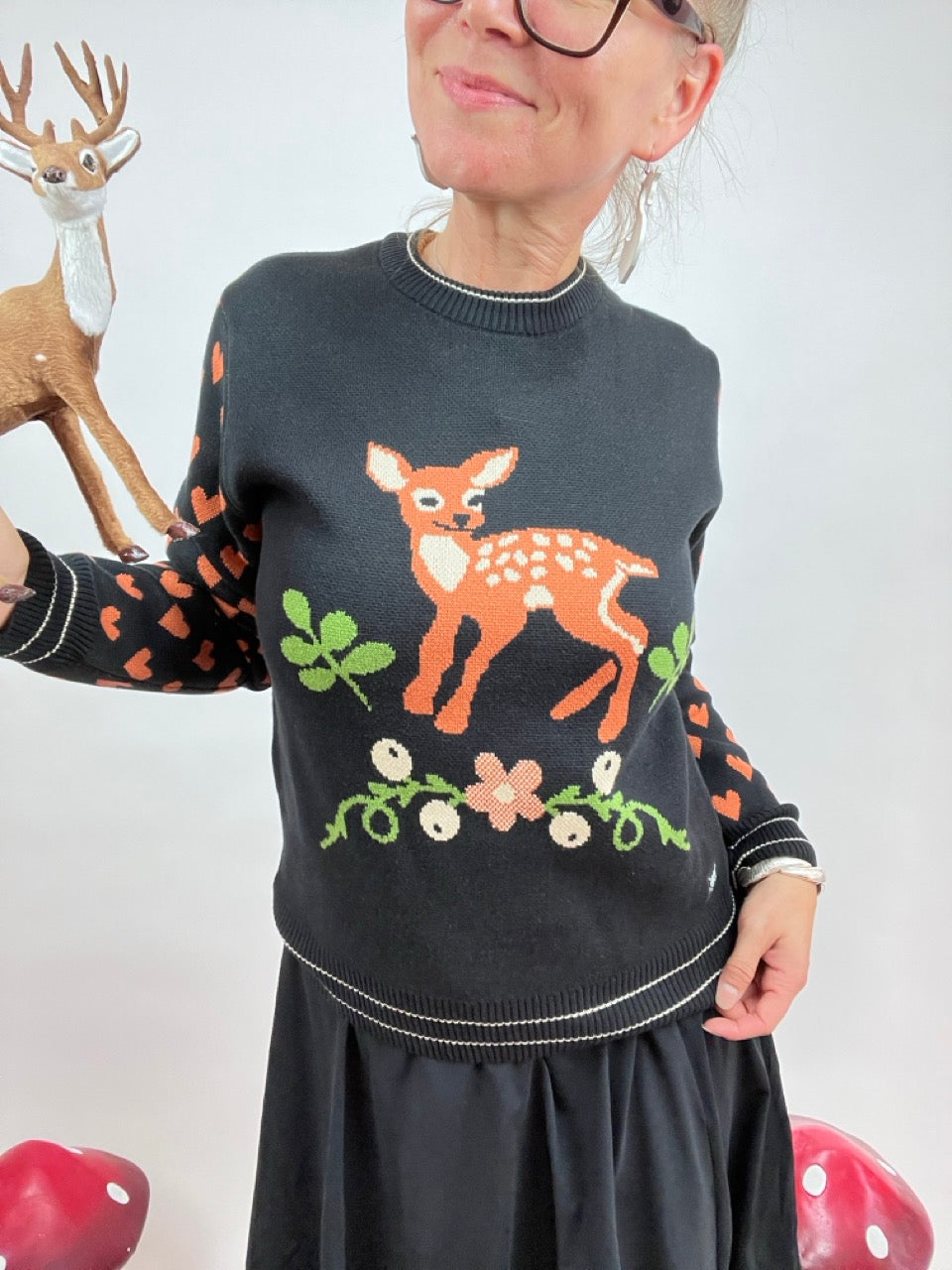 Pulli Bambi Liebe Schwarz