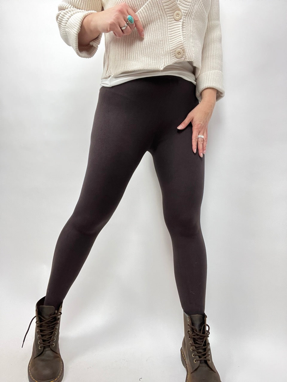 Leggings Strickschick Braun