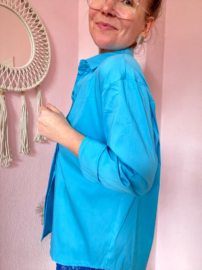 Hemd Bluse Gretchen Ozeanblau