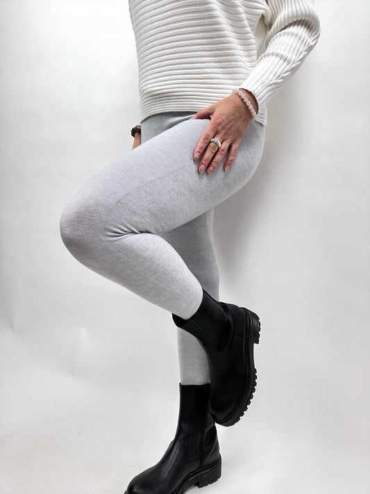 Strick Leggings Strickschick Grau