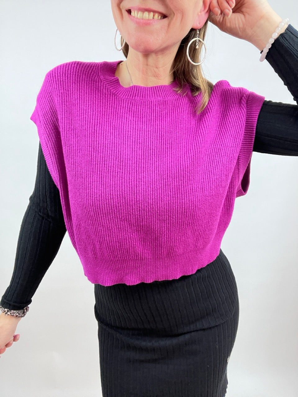 Pullunder Oversize Magenta